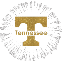 Golden Glittering Tennessee Rhinestone Heat Transfer